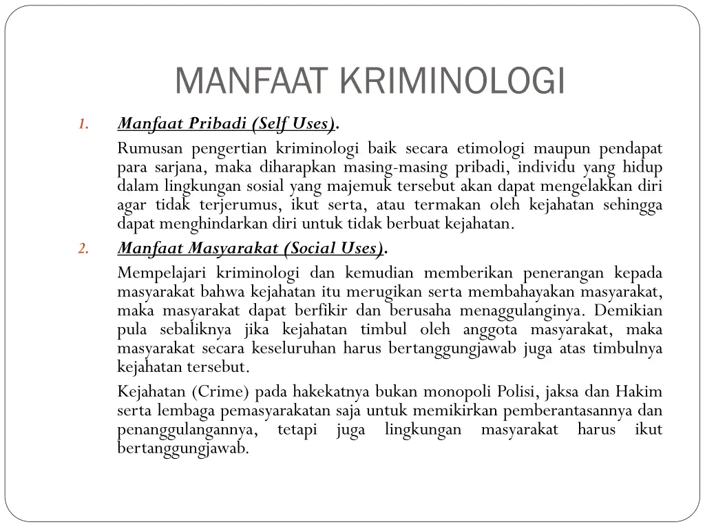 manfaat kriminologi