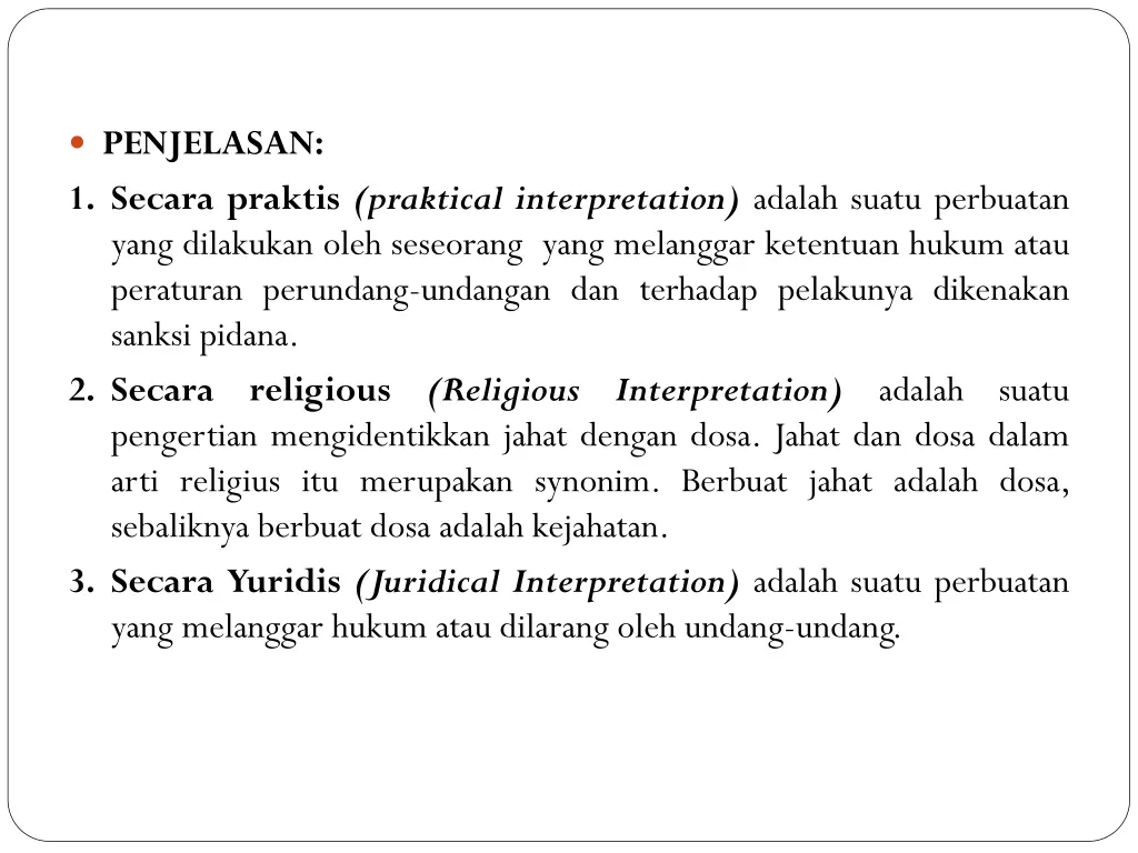 penjelasan 1 secara praktis praktical