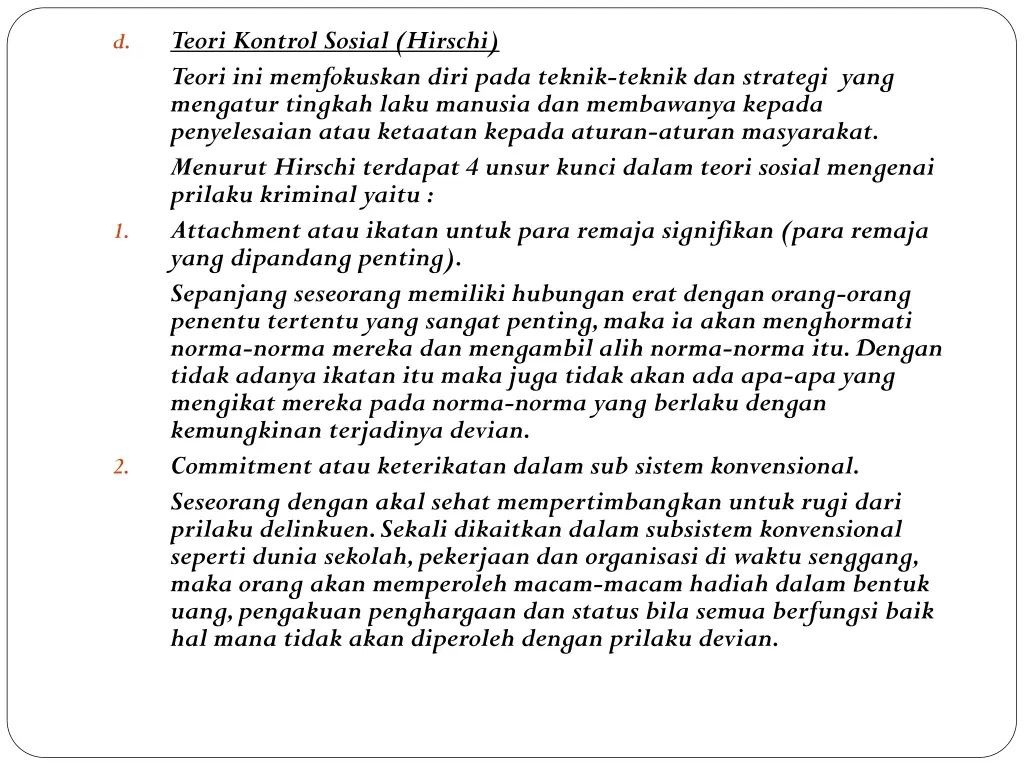 teori kontrol sosial hirschi teori