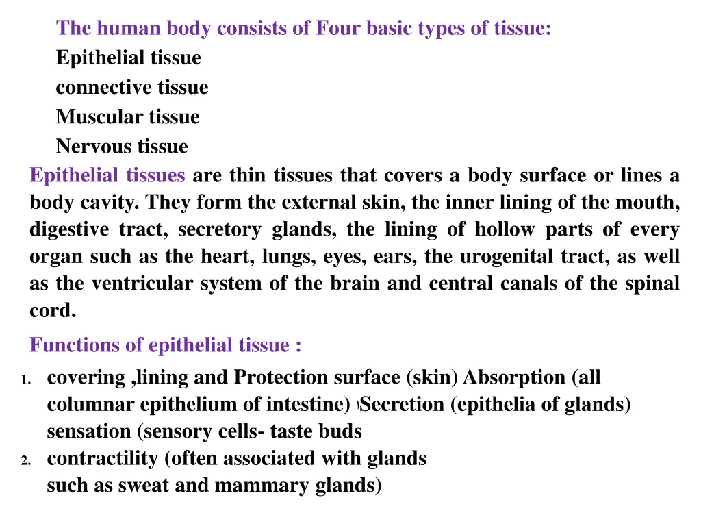 the human body consists of four basic types