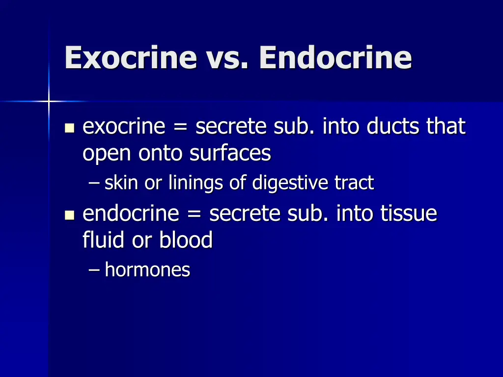 exocrine vs endocrine