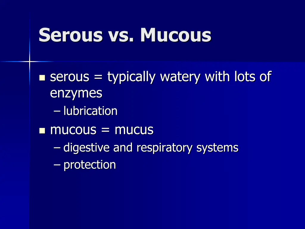 serous vs mucous