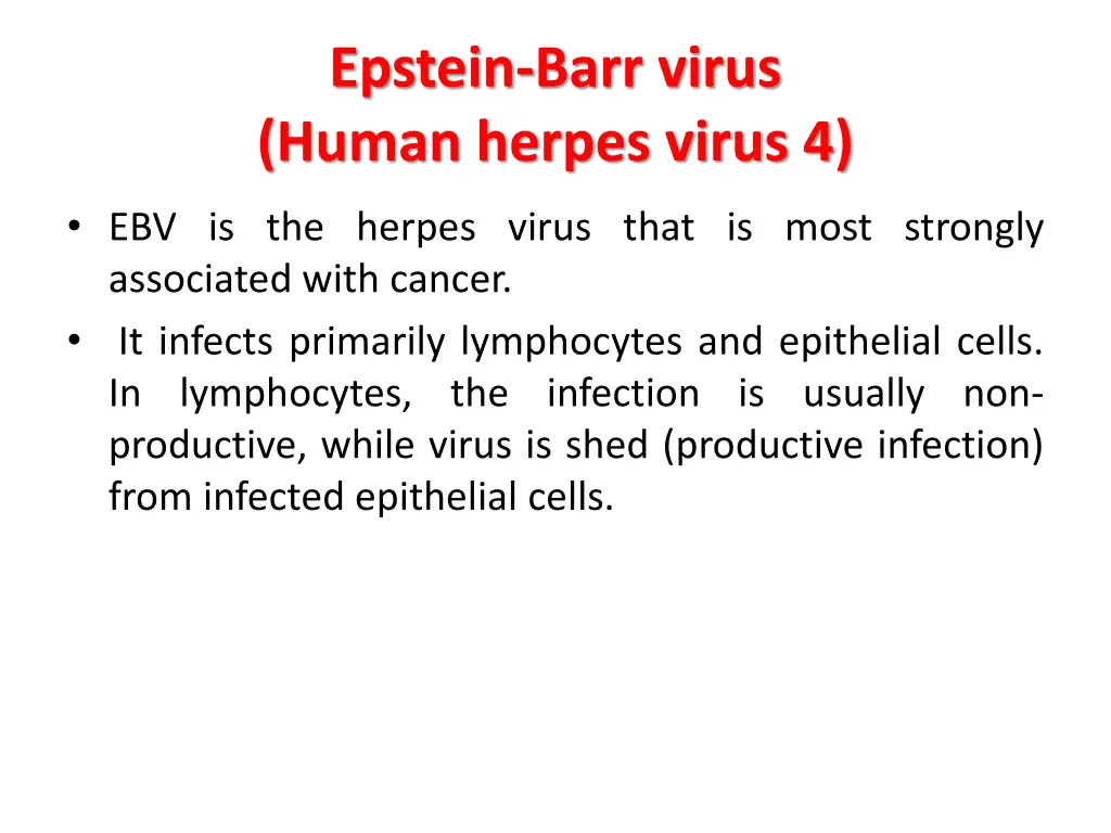 epstein barr virus human herpes virus 4