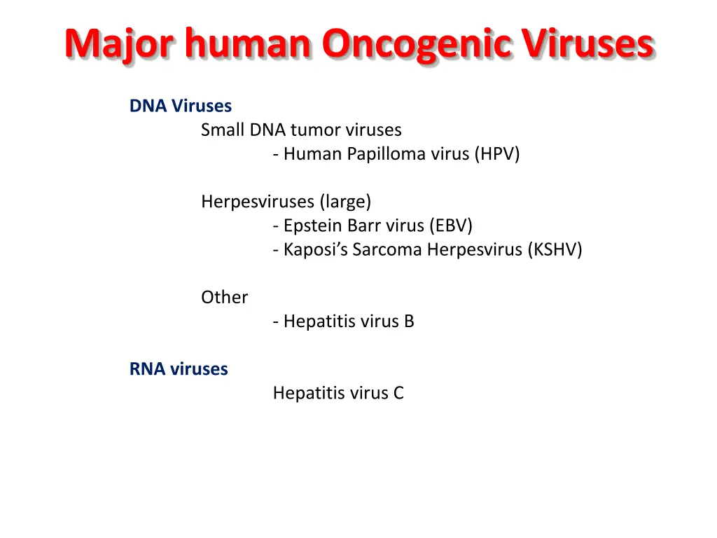 major human oncogenic viruses