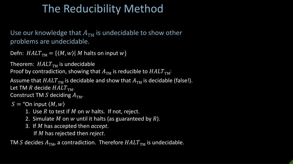 the reducibility method