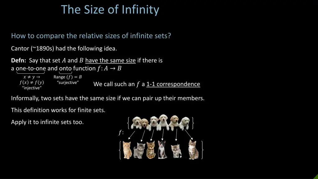the size of infinity