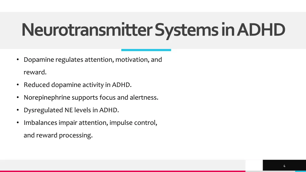 neurotransmitter systems in adhd