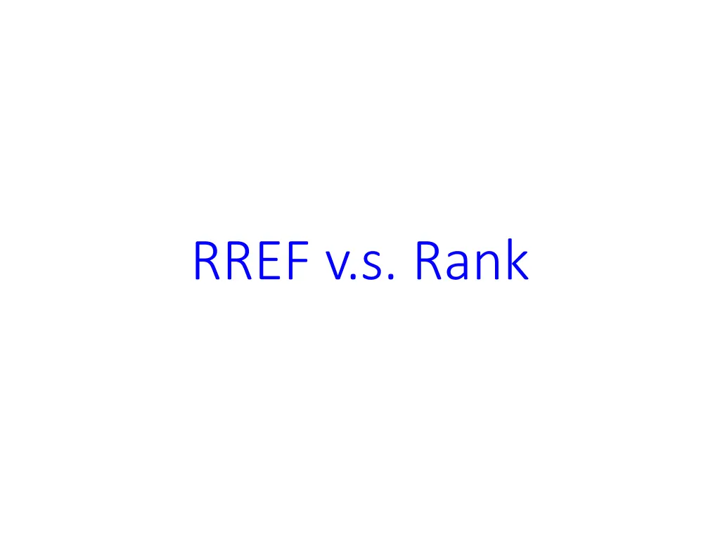 rref v s rank