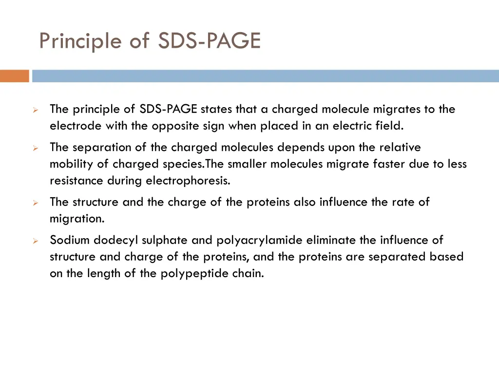 principle of sds page