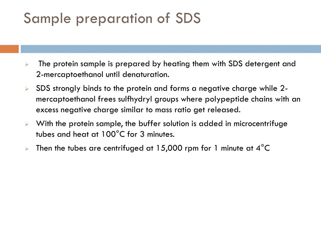 sample preparation of sds