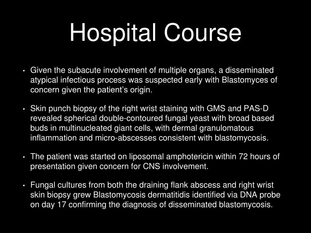 hospital course