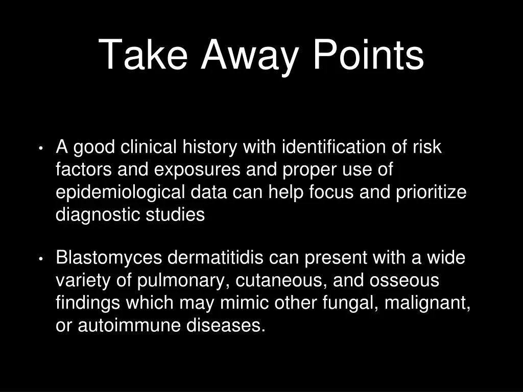 take away points