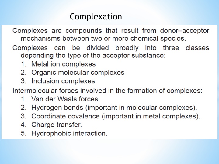 complexation
