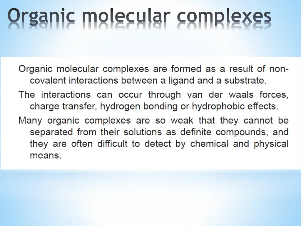 organic molecular complexes