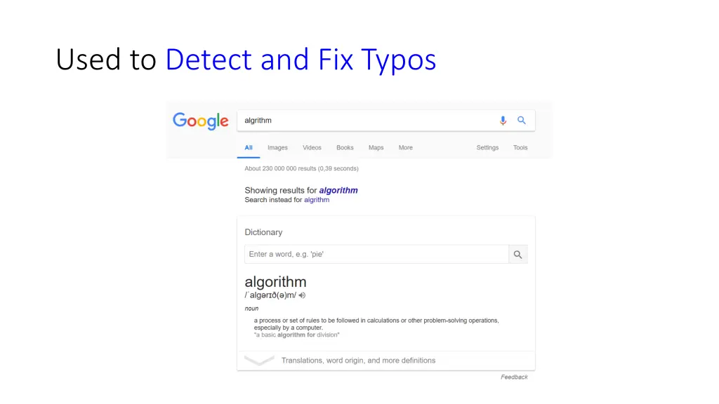 used to detect and fix typos