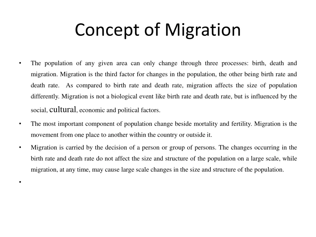 concept of migration