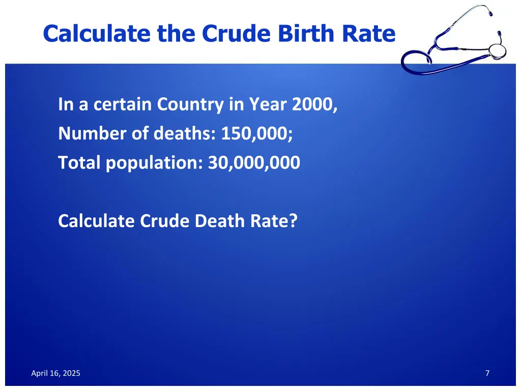 calculate the crude birth rate 2