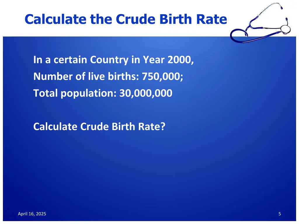 calculate the crude birth rate