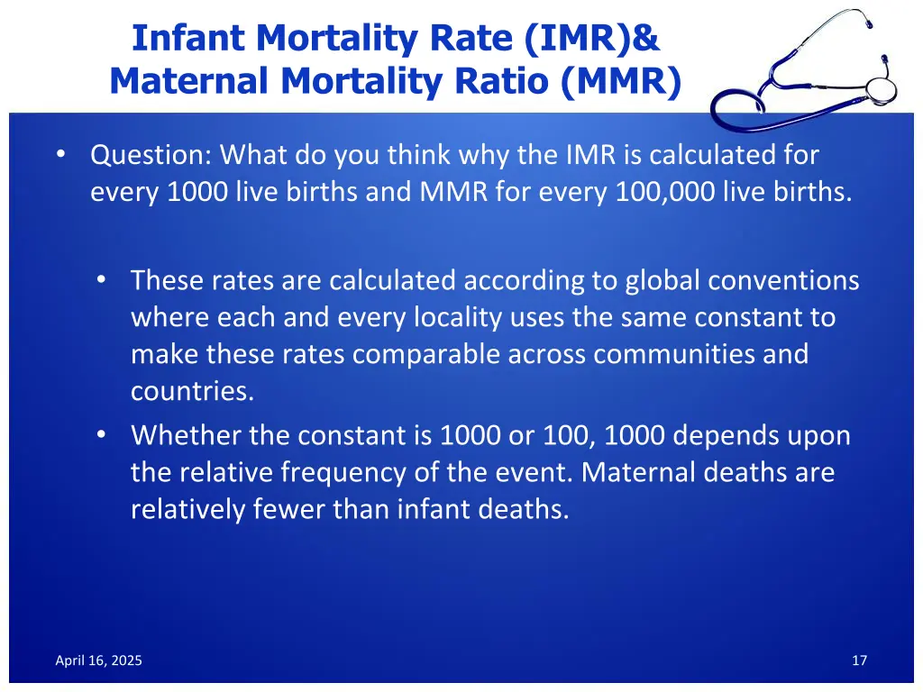 infant mortality rate imr maternal mortality