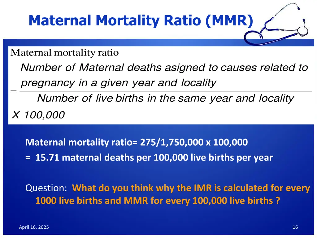 maternal mortality ratio mmr 1