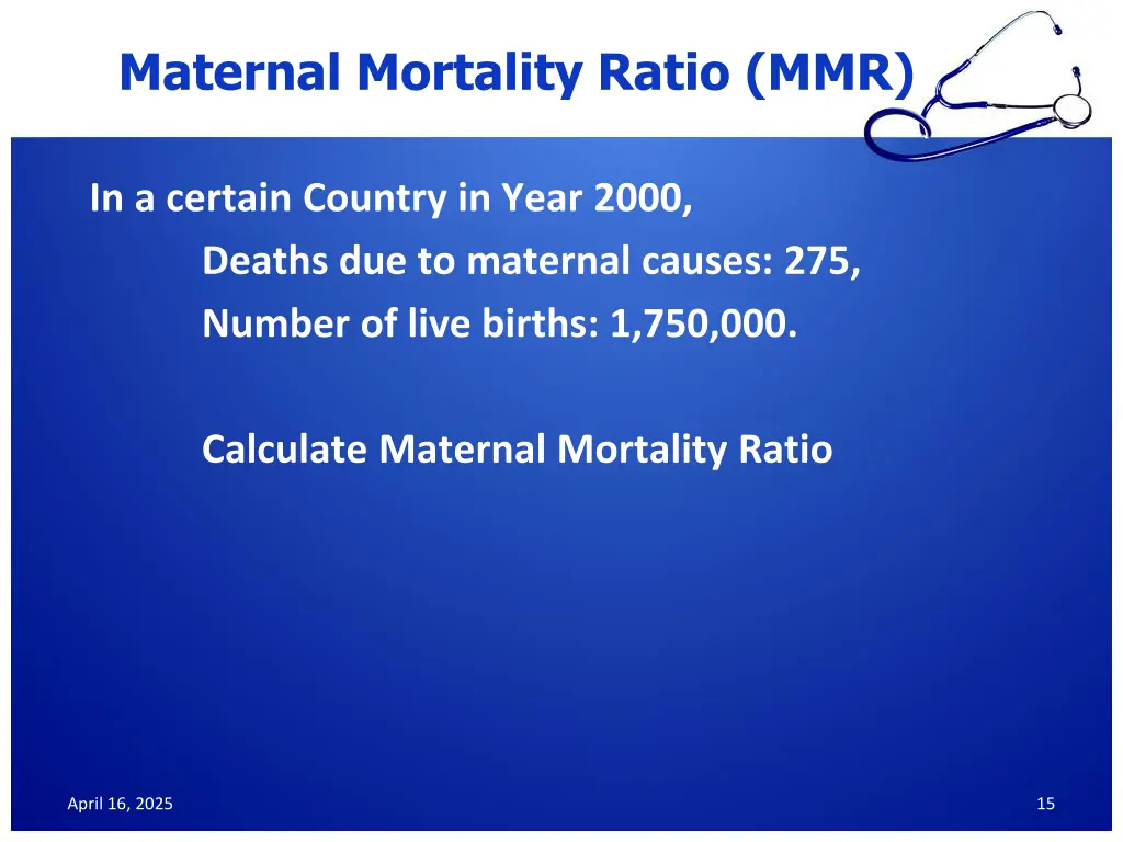 maternal mortality ratio mmr