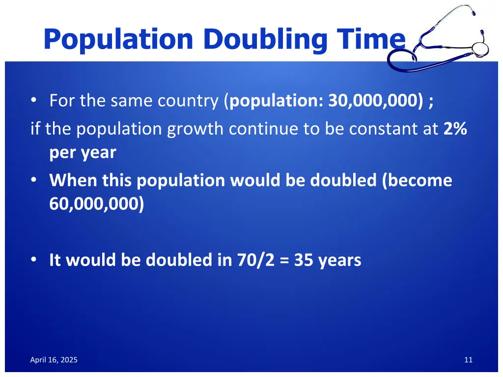 population doubling time