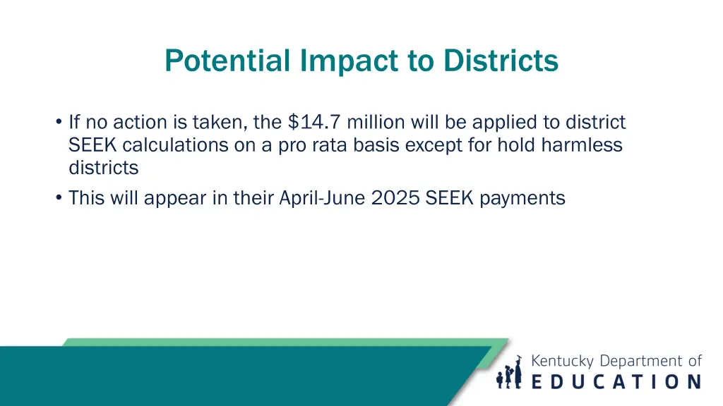 potential impact to districts