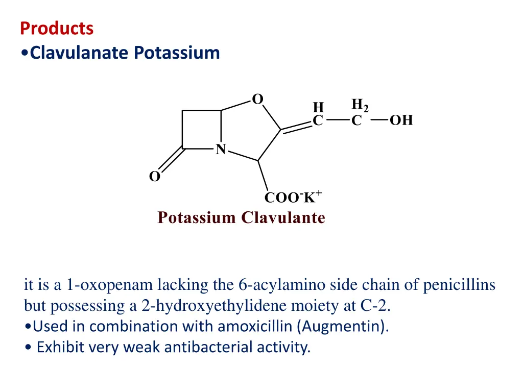 products clavulanate potassium