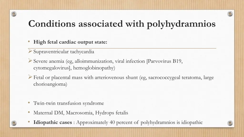 conditions associated with polyhydramnios