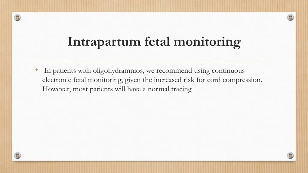 intrapartum fetal monitoring