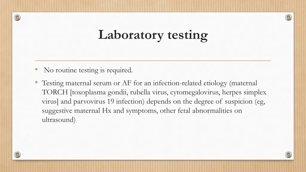 laboratory testing