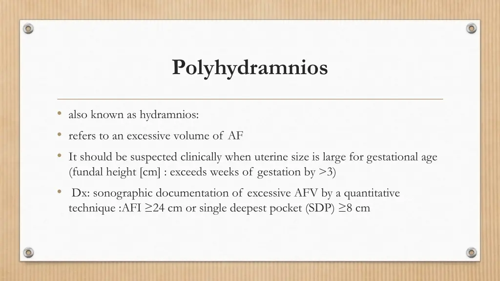 polyhydramnios
