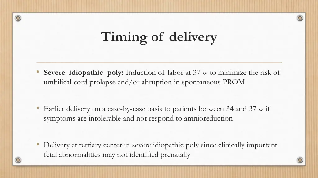 timing of delivery 2