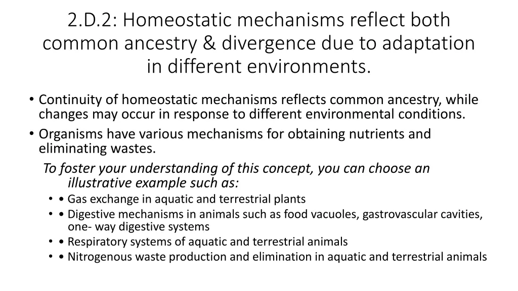 2 d 2 homeostatic mechanisms reflect both common