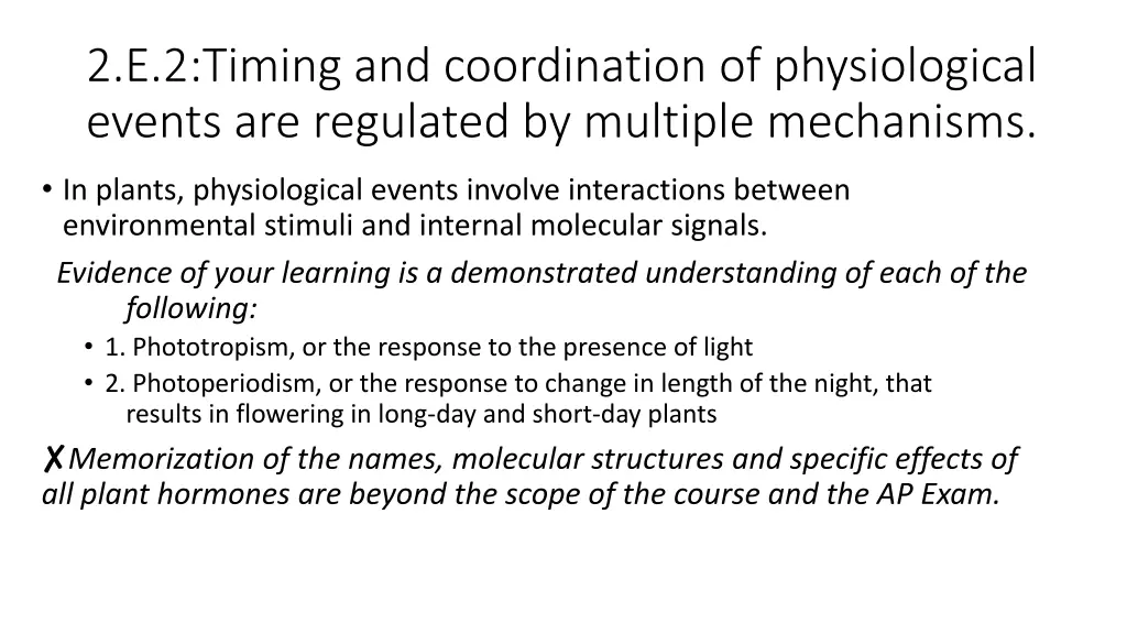 2 e 2 timing and coordination of physiological