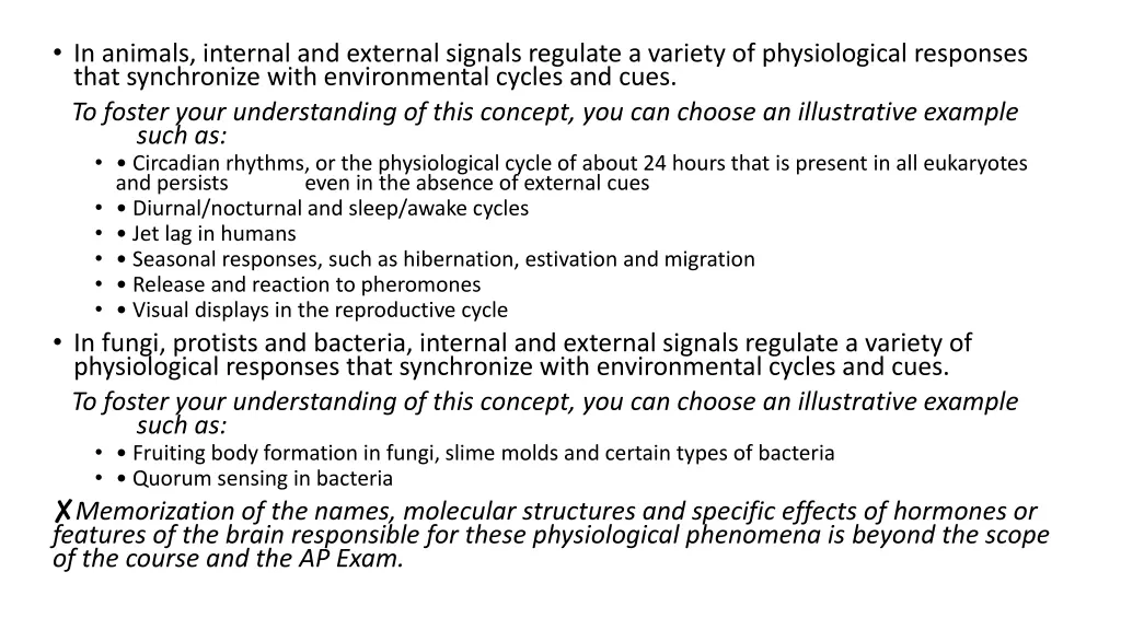 in animals internal and external signals regulate