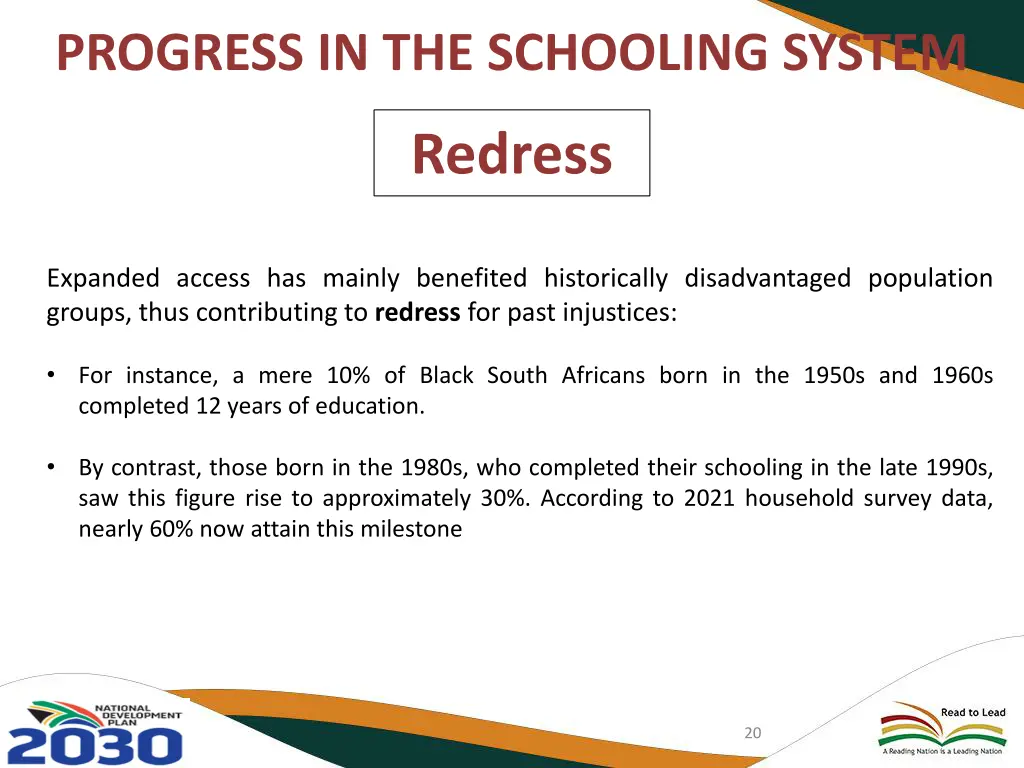 progress in the schooling system 8