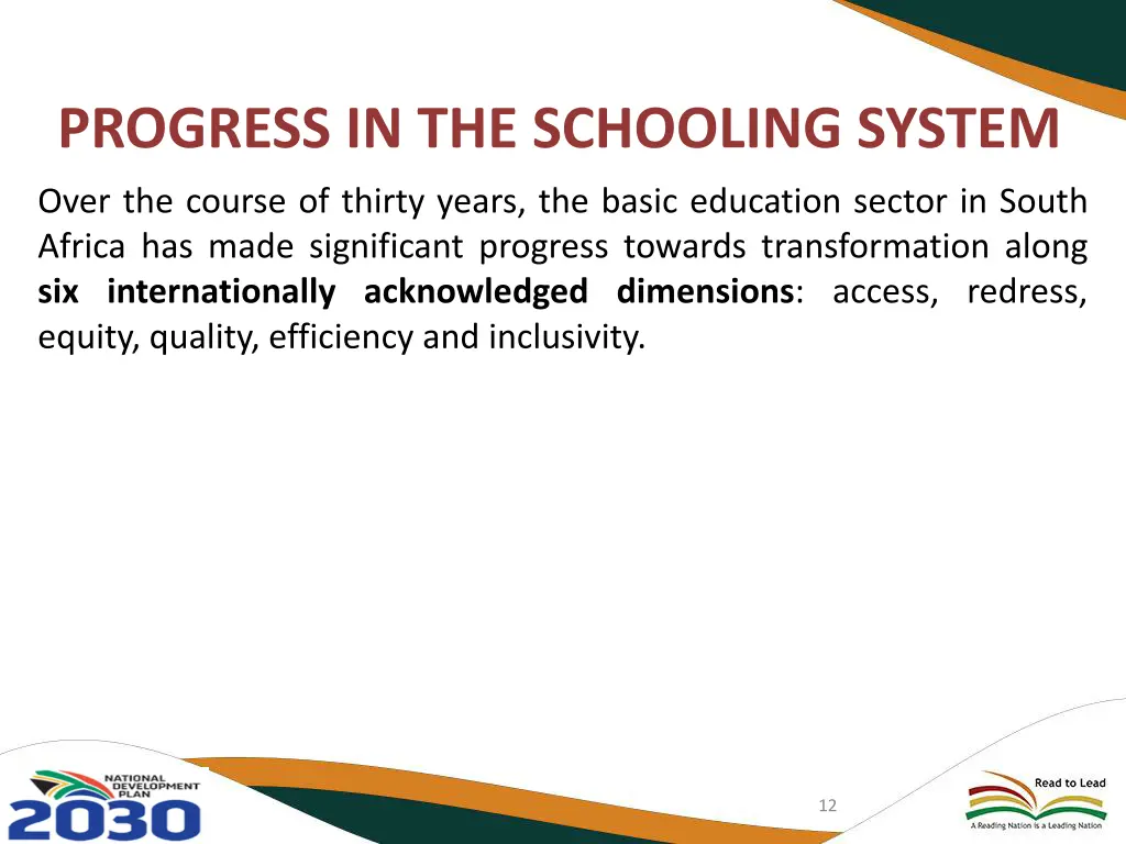 progress in the schooling system