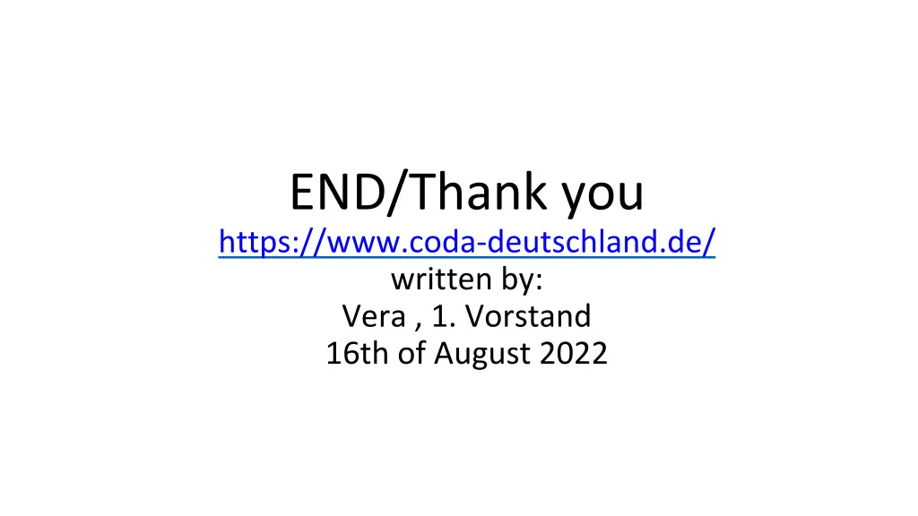 end thank you https www coda deutschland
