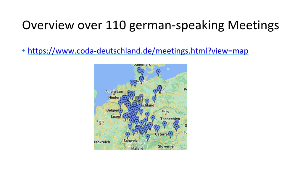 overview over 110 german speaking meetings