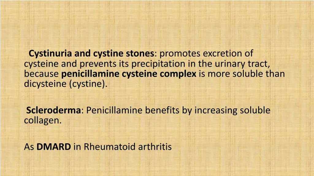 cystinuria and cystine stones promotes excretion