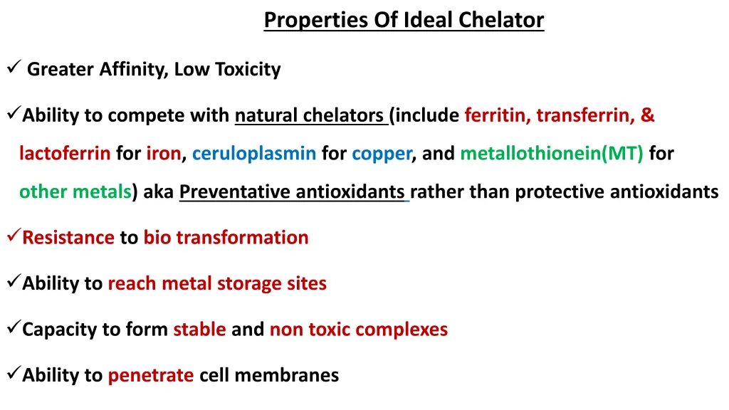 properties of ideal chelator