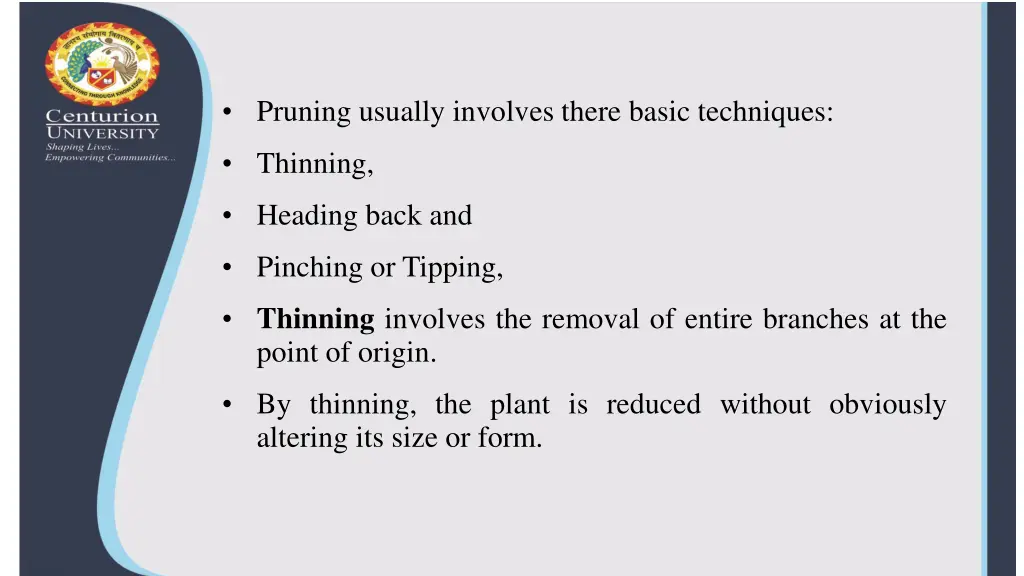 pruning usually involves there basic techniques