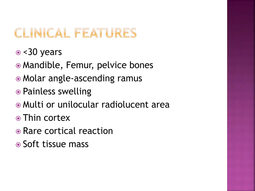 clinical features 2