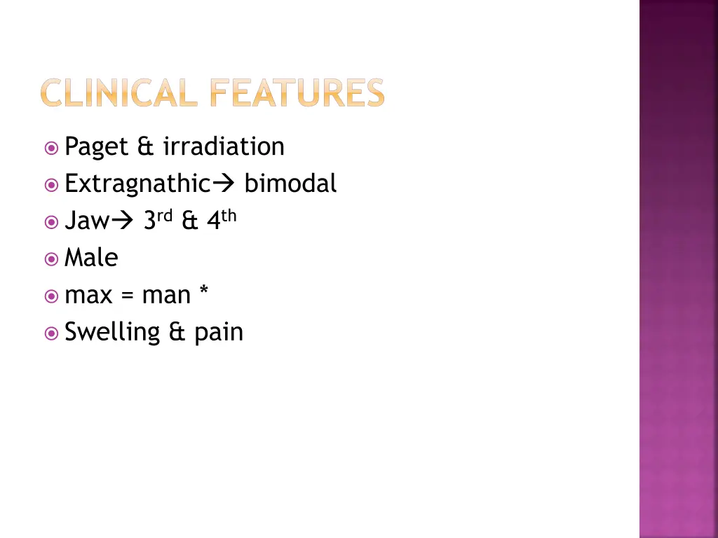 clinical features 3
