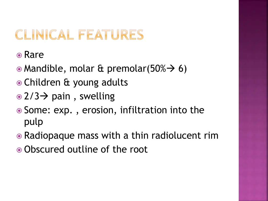 clinical features