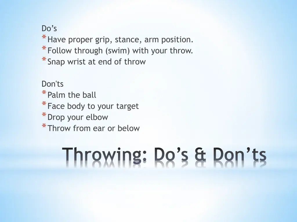 do s have proper grip stance arm position follow