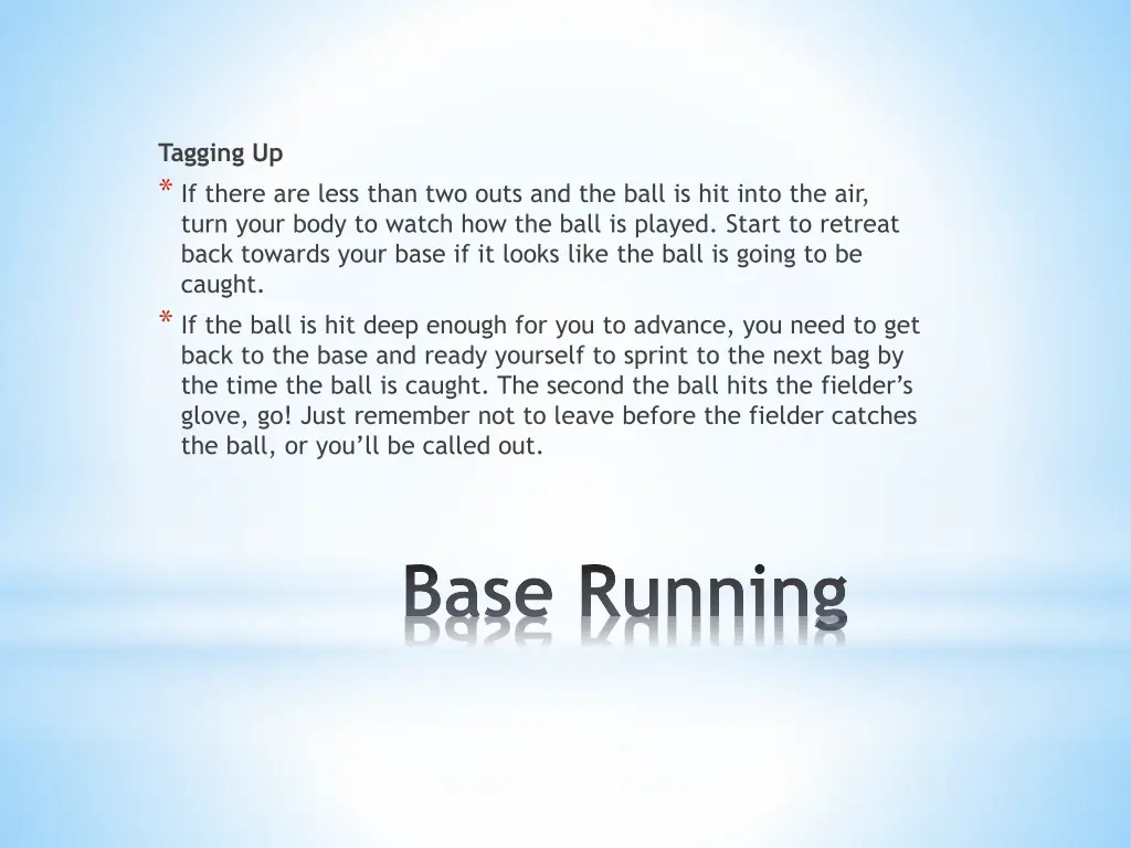 tagging up if there are less than two outs