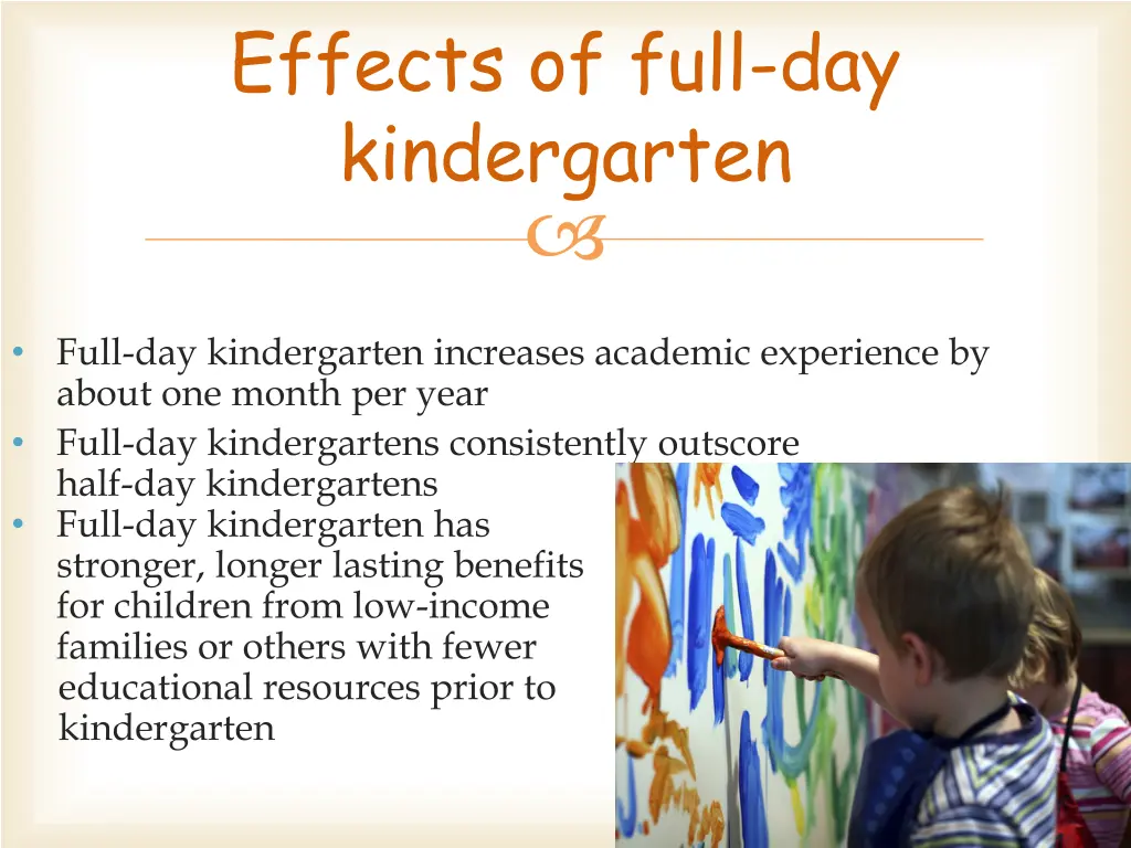 effects of full day kindergarten