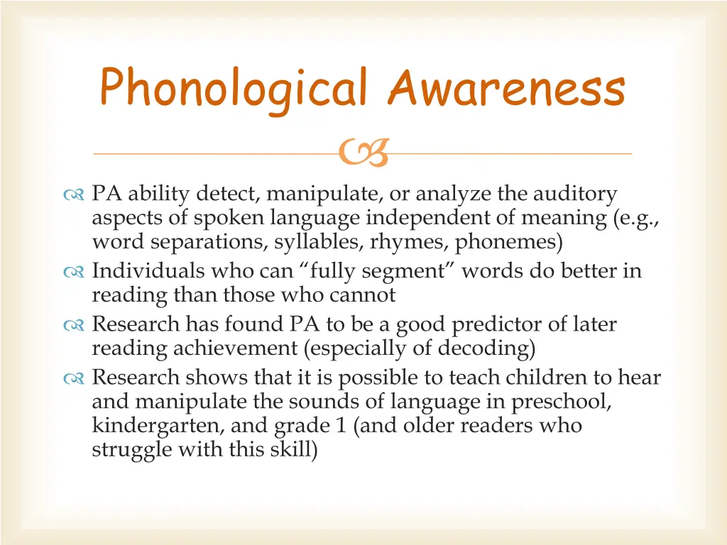phonological awareness